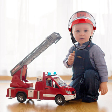 set of 2 firefighter helmets for children in red