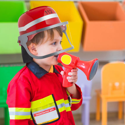 set of 2 firefighter helmets for children in red