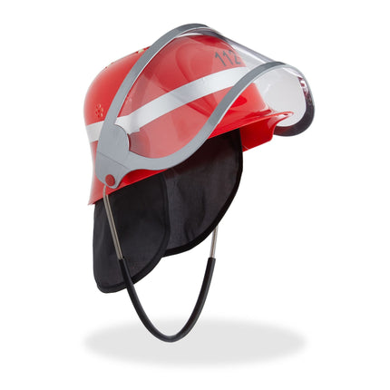 set of 2 firefighter helmets for children in red