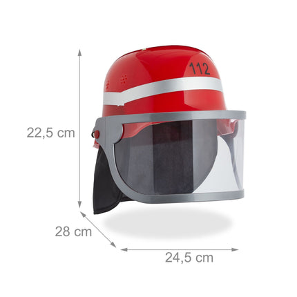 set of 2 firefighter helmets for children in red