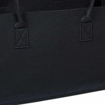 set of 2 firewood sacks made of felt Black