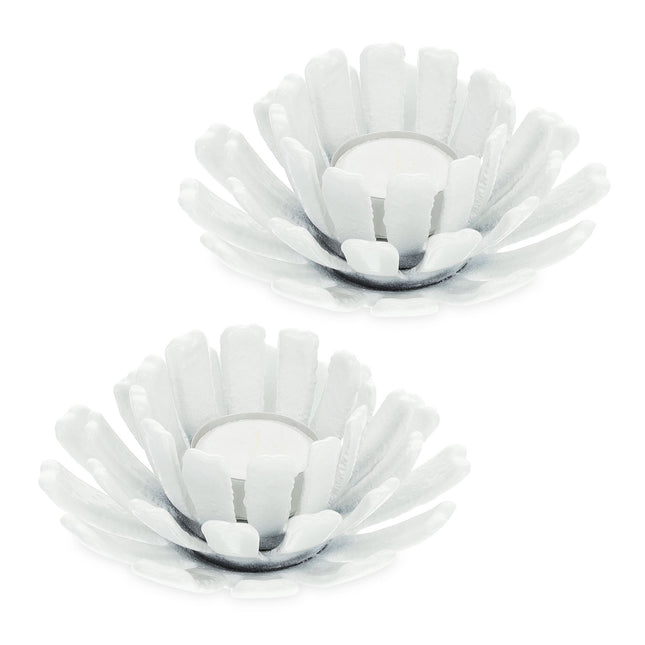 Set mit 2 Teelichthaltern in Blumenform