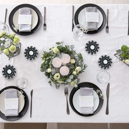 Set mit 2 Teelichthaltern in Blumenform