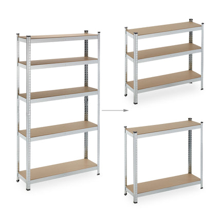 set of 2 sturdy shelves with 5 levels