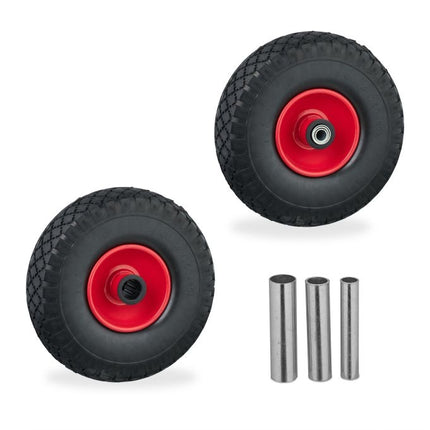 2er-Set Räder für Sackkarre 3.00-4 Vollgummi