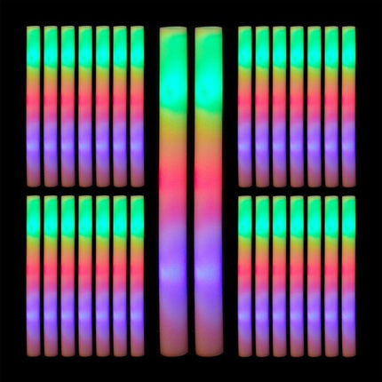 set of 30 LED glow sticks in foam plastic