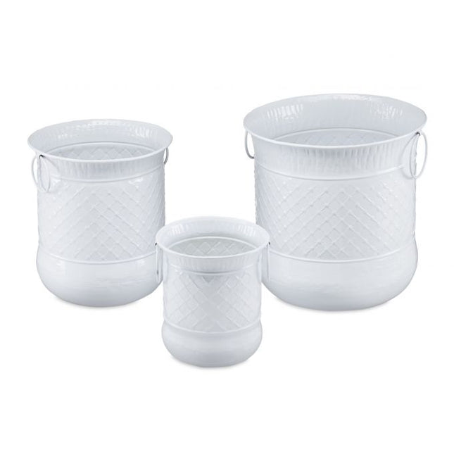 Set mit 3 antiken Blumentöpfen