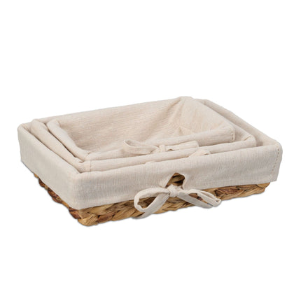 set of 3 bread baskets with fabric insert