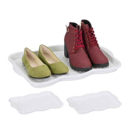 3er-Set Abtropfschalen für 2 Paar Schuhe