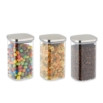 lot de 3 bocaux de conservation avec couvercles 1200 ml