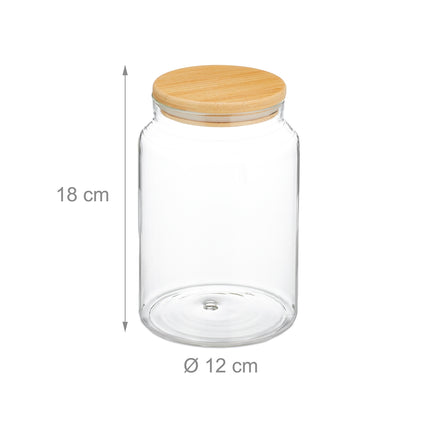 set of 3 storage jars with lids 1500 ml