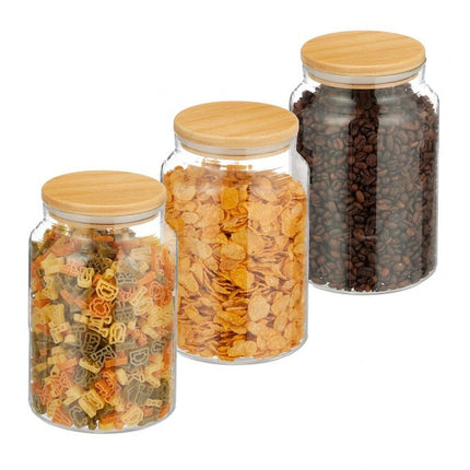 set of 3 storage jars with lids 1500 ml