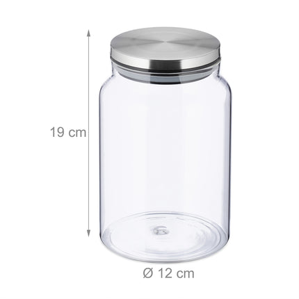 set of 3 storage jars with lids 1500 ml