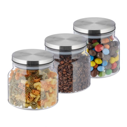 lot de 3 bocaux de conservation avec couvercles 850 ml