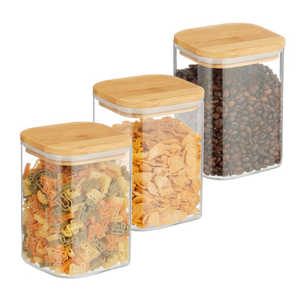 set of 3 storage jars with lids 900 ml