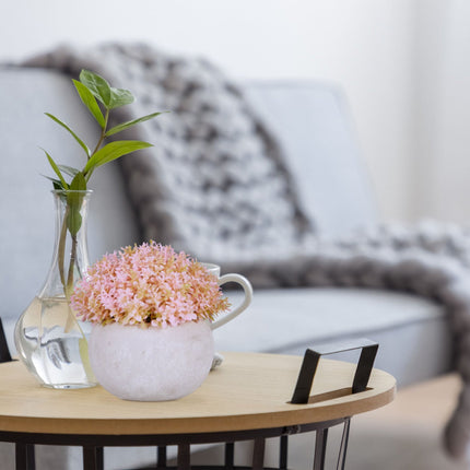 set of 4 artificial flowers in pot