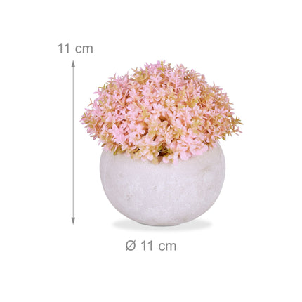 set of 4 artificial flowers in pot