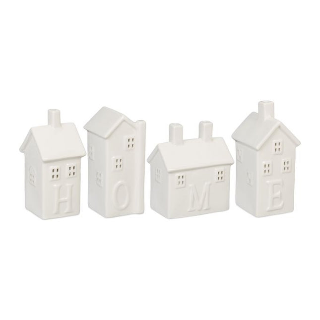 4er-Set Keramik-Wärmekerzenhalter „Home“