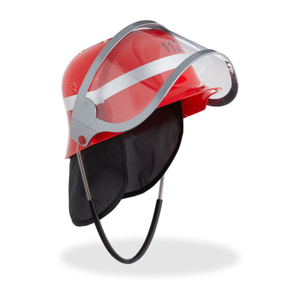 set of 4 firefighter helmets for children in red