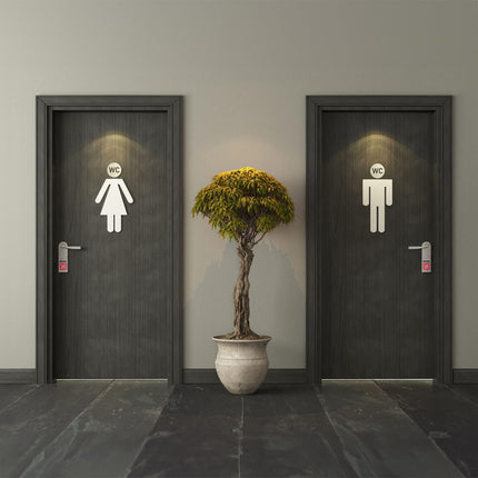 4er Set selbstklebende WC-Schilder