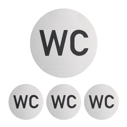 4er Set selbstklebende WC-Schilder
