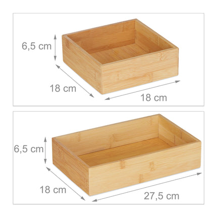 sada 5 bambusových úložných boxů
