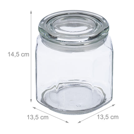 6er Set Vorratsgläser mit Deckel 1300 ml
