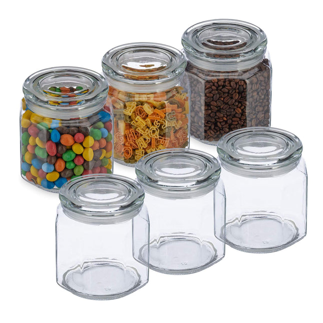 lot de 6 bocaux de conservation avec couvercles 1300 ml