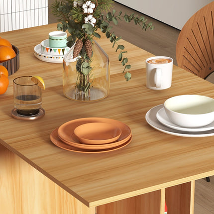 Malý skládací jídelní stůl, 140cm, úsporný, teak