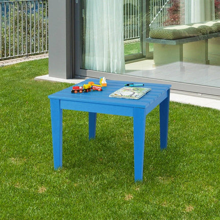 table carrée pour enfants, résistante aux intempéries, table de jeu durable, bleue, 64,5 cm x 64,5 cm