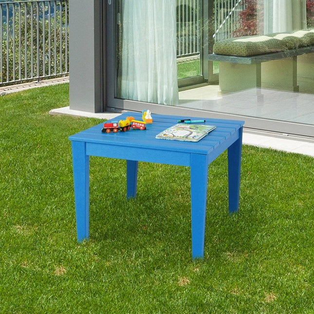 quadratischer Kindertisch wetterfester langlebiger Spieltisch blau 64,5 cm x 64,5 cm