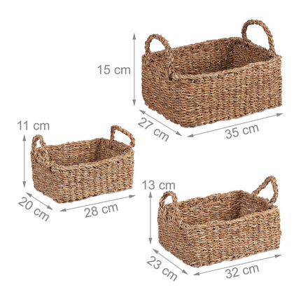 storage basket in 3 parts made of seaweed