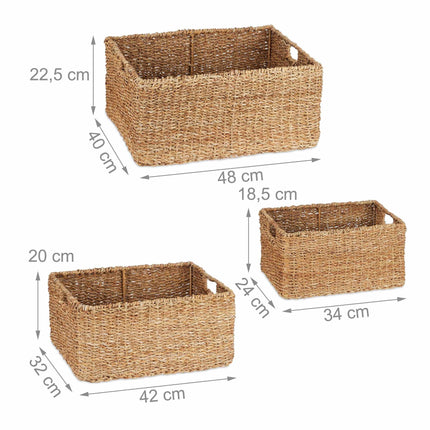 storage basket in 3 parts made of seaweed