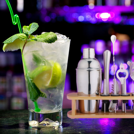 le service à cocktail 12 pièces avec support