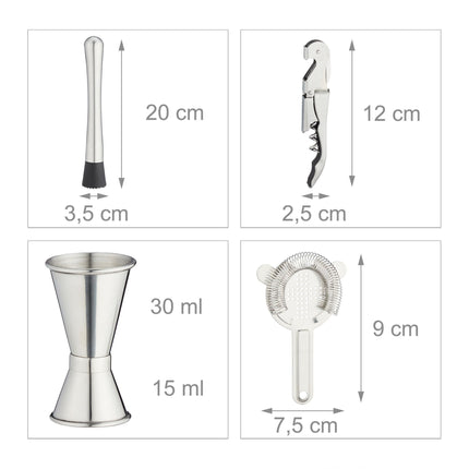 the 16-piece cocktail set with stand
