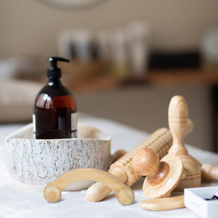 ensemble de massage en bois en 2 parties
